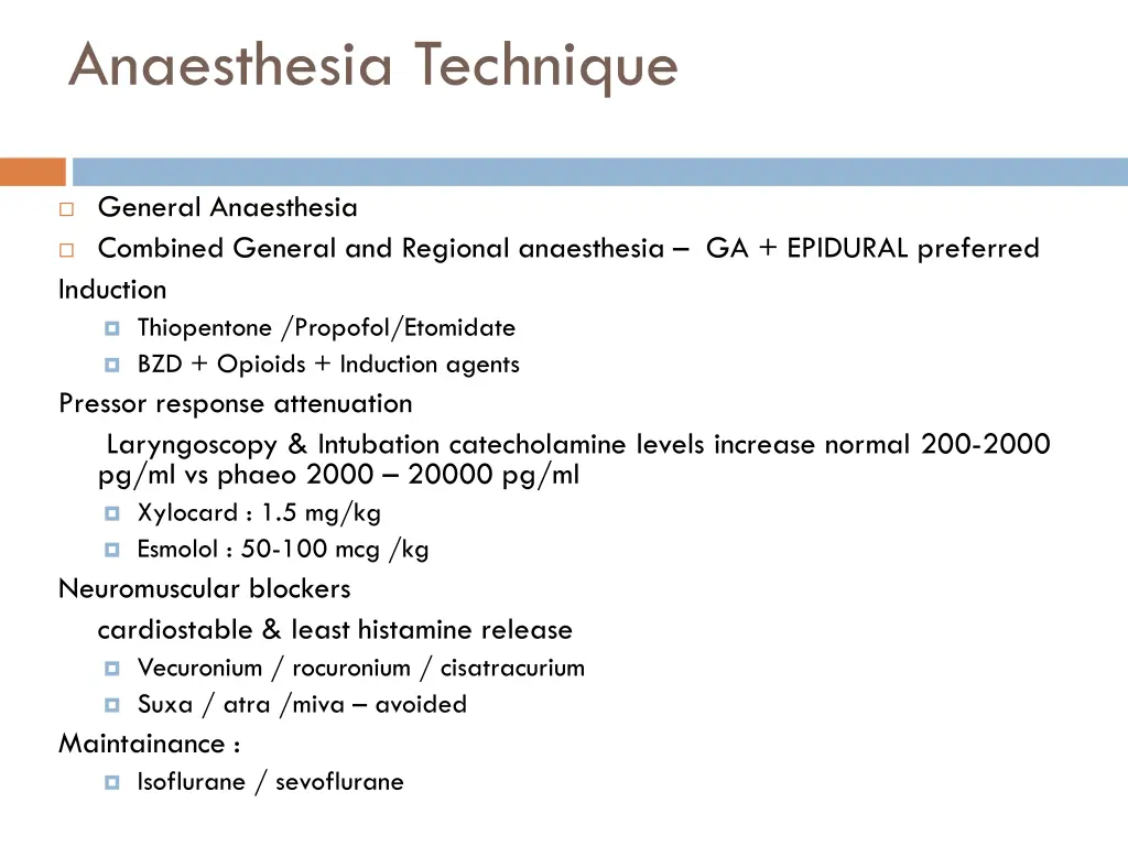 anaesthesia technique