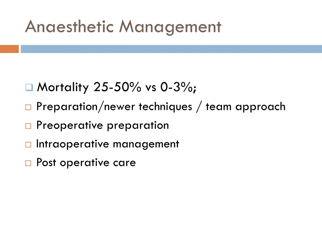 anaesthetic management