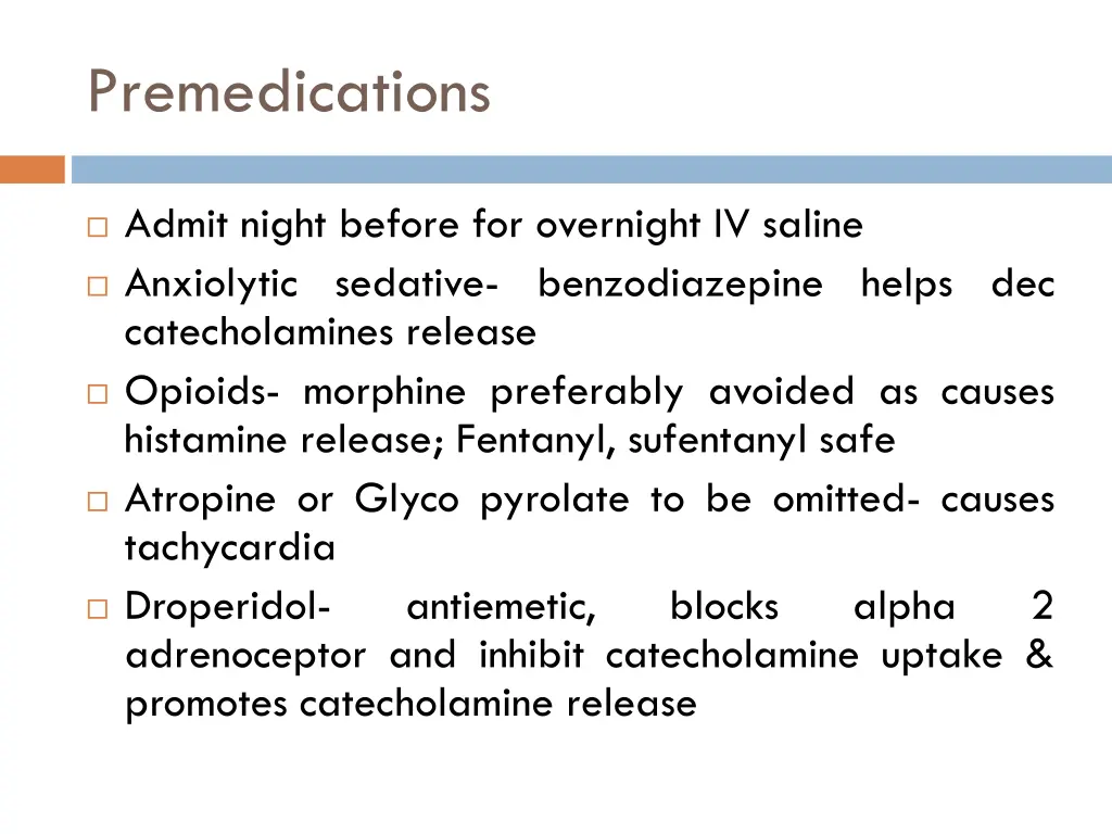 premedications