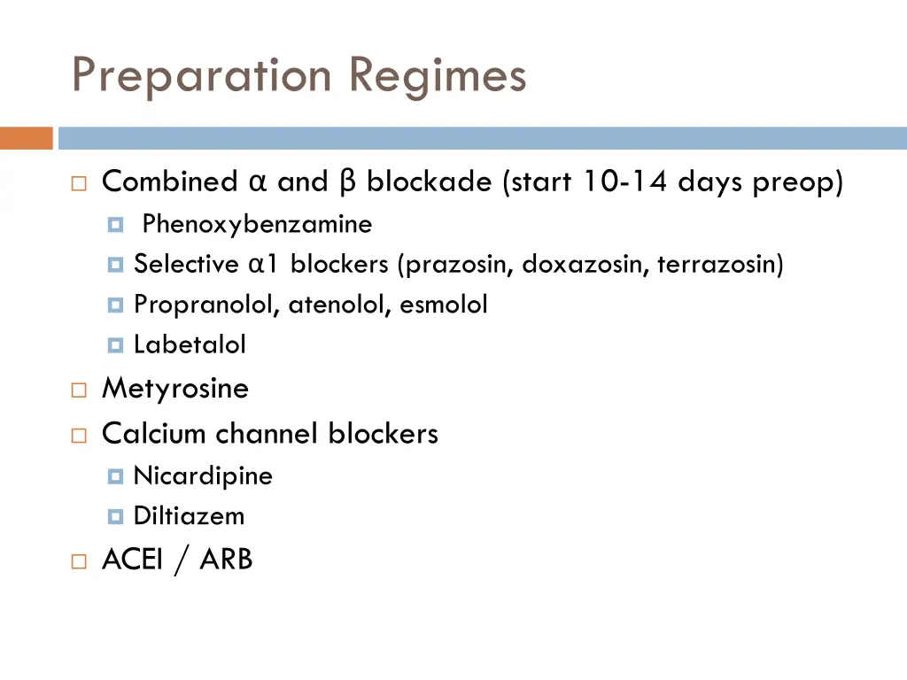 preparation regimes