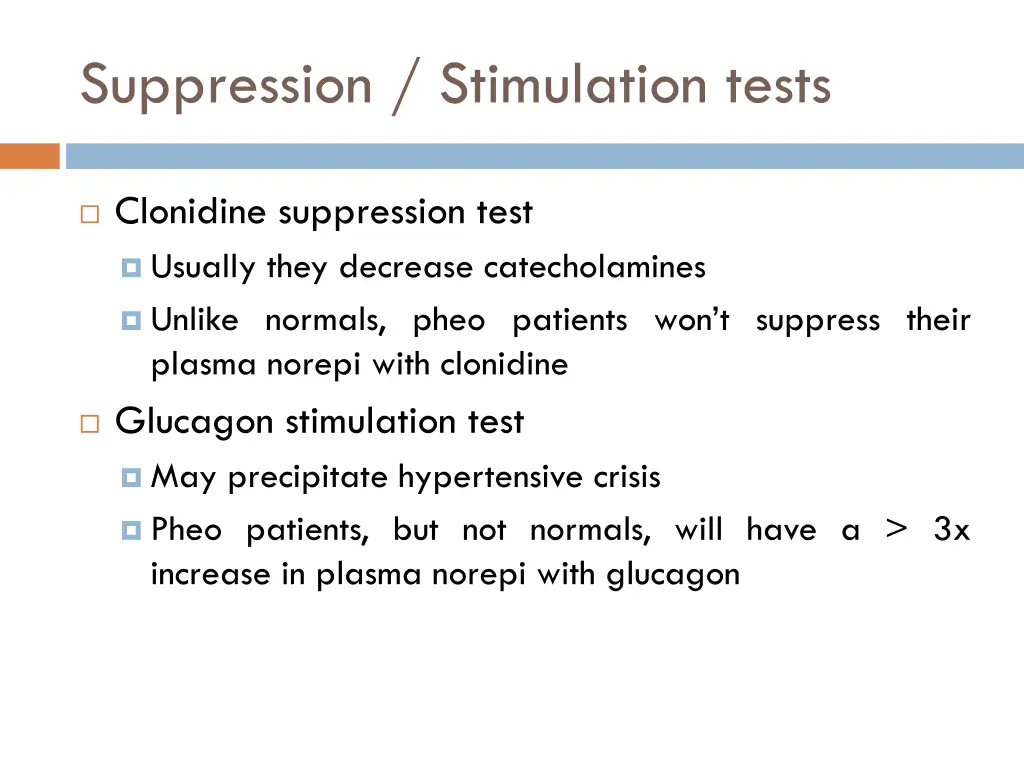 suppression stimulation tests