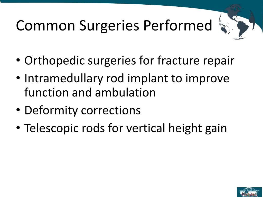 common surgeries performed