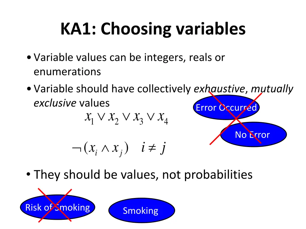 ka1 choosing variables