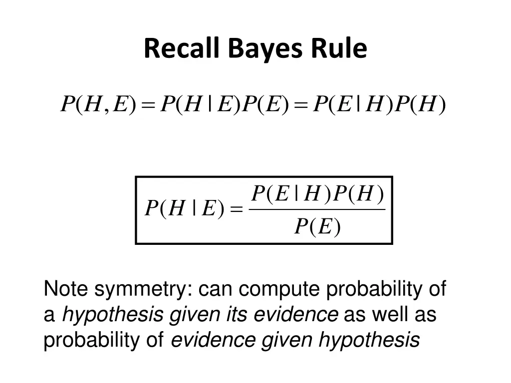 recall bayes rule