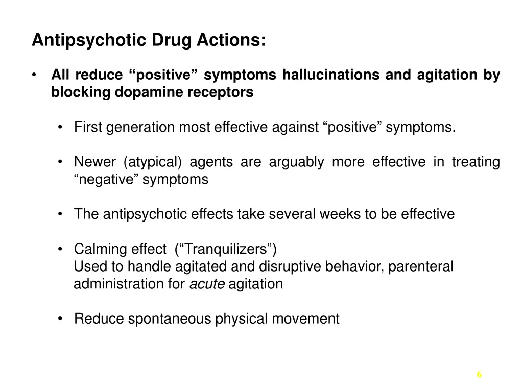 antipsychotic drug actions