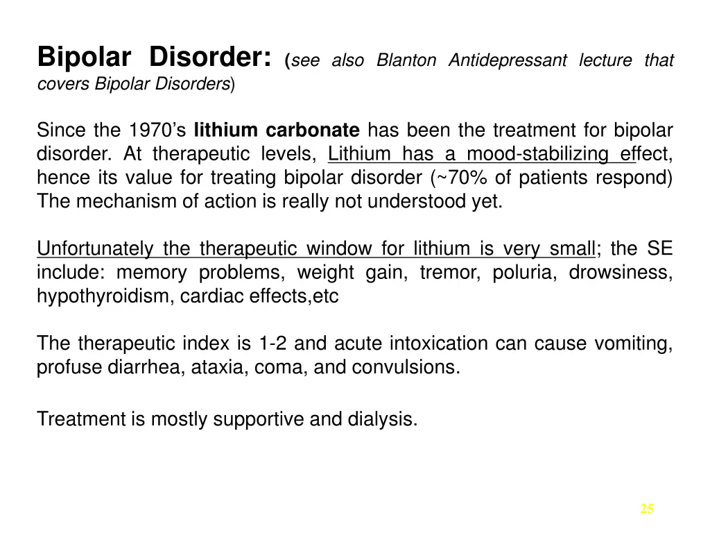 bipolar disorder see also blanton antidepressant