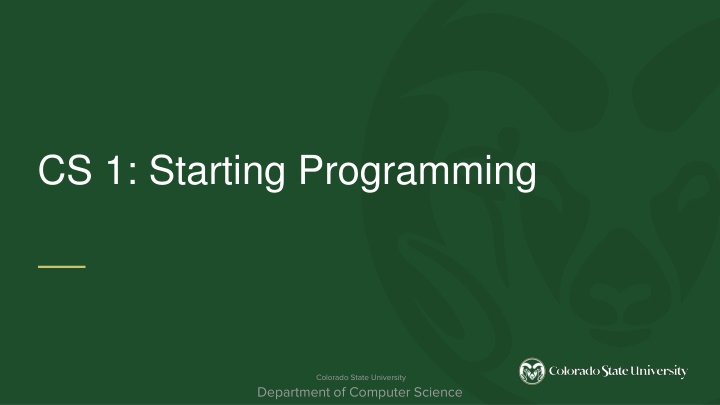 cs 1 starting programming