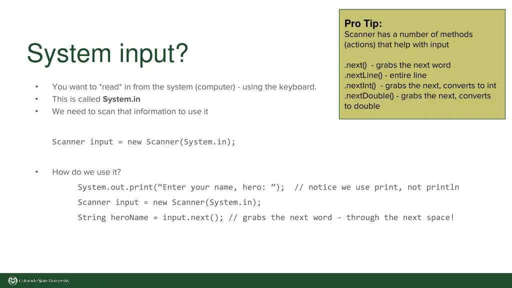 pro tip scanner has a number of methods actions