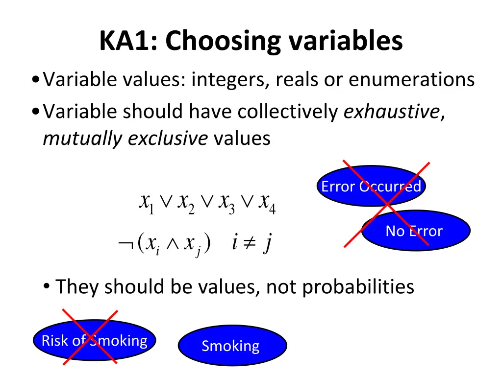 ka1 choosing variables