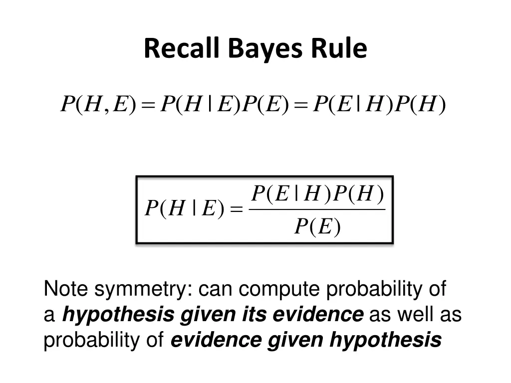 recall bayes rule