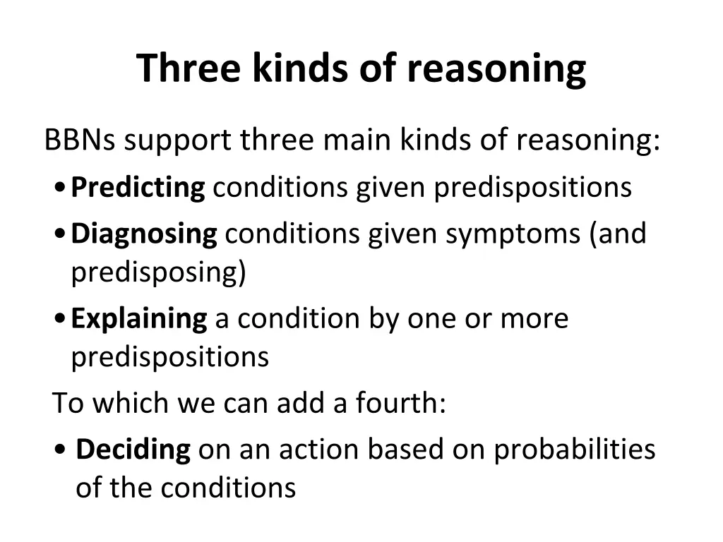 three kinds of reasoning