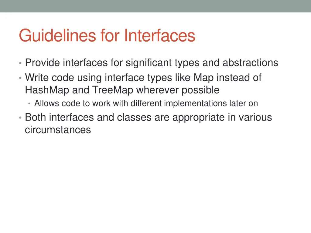 guidelines for interfaces