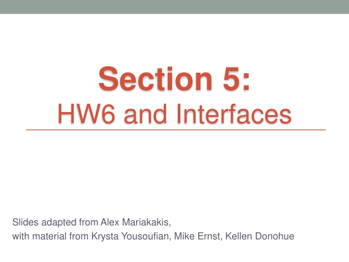 section 5 hw6 and interfaces