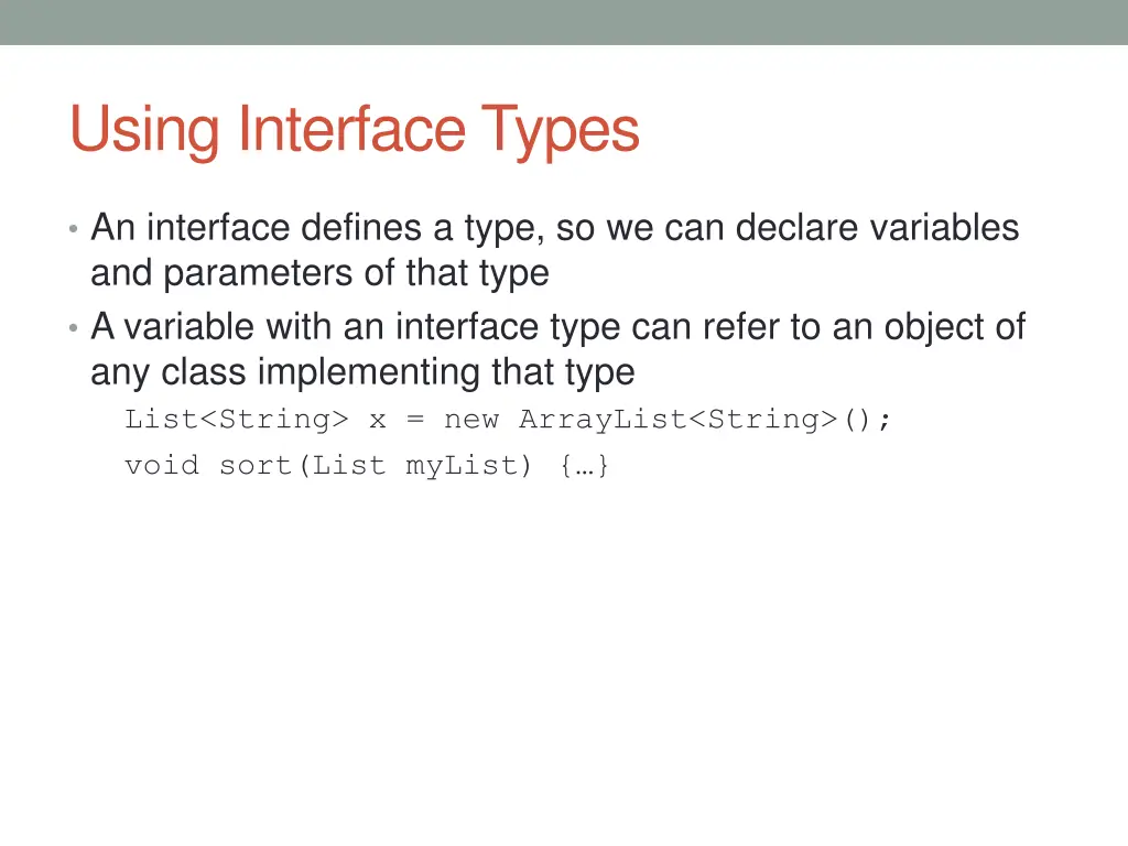 using interface types