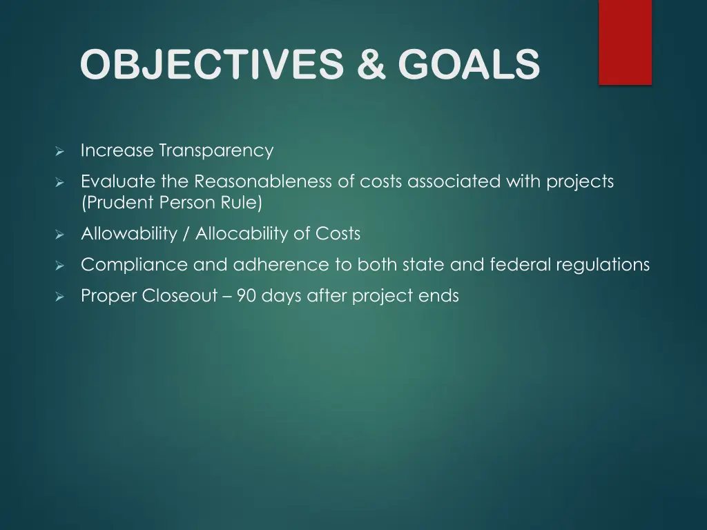 objectives goals