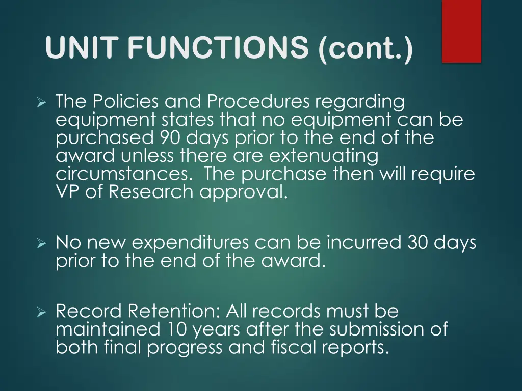 unit functions cont