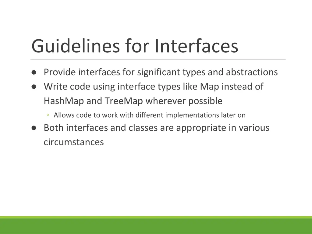 guidelines for interfaces