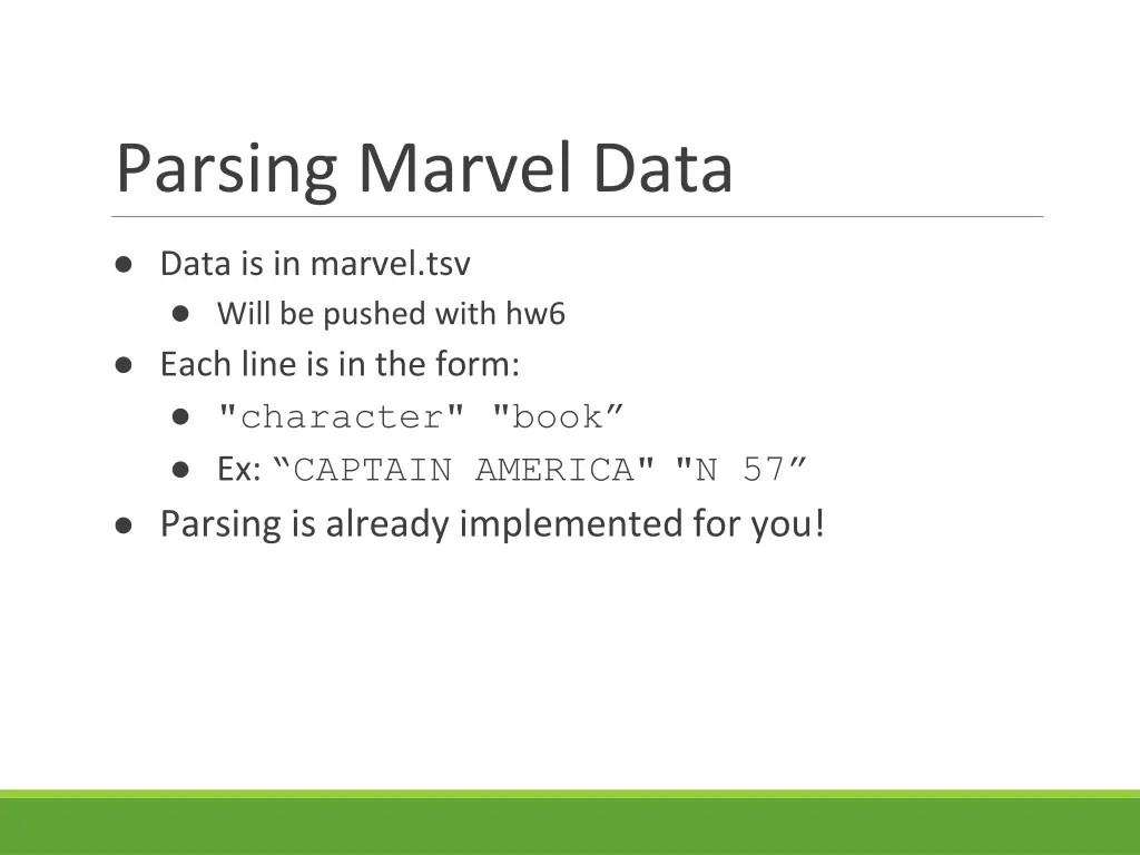 parsing marvel data