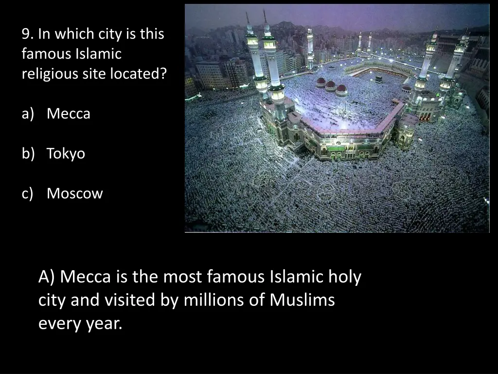 9 in which city is this famous islamic religious