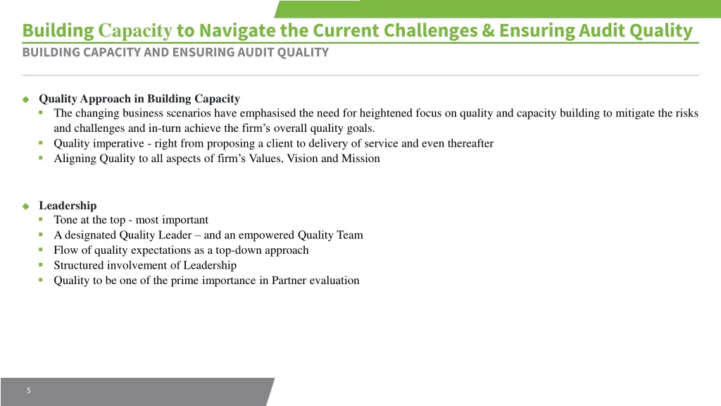 building capacity to navigate the current 3