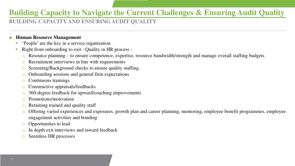 building capacity to navigate the current 5