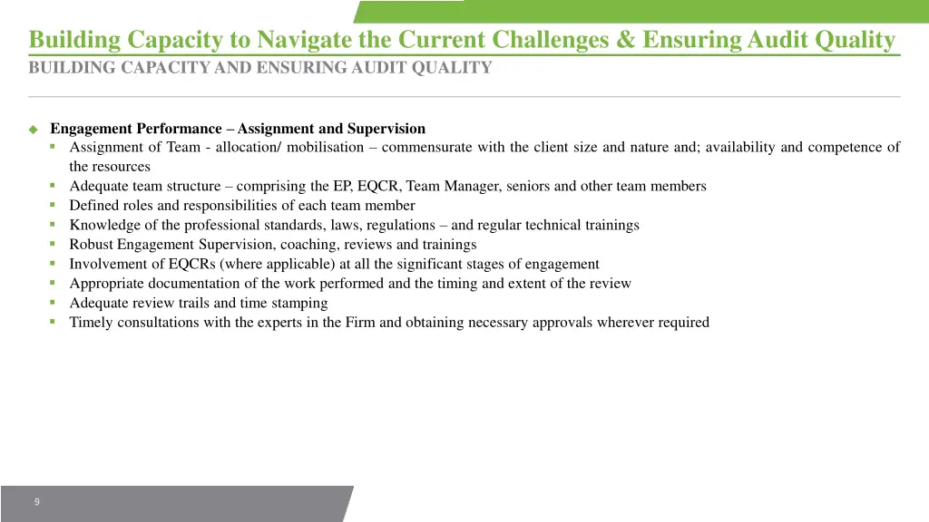 building capacity to navigate the current 7