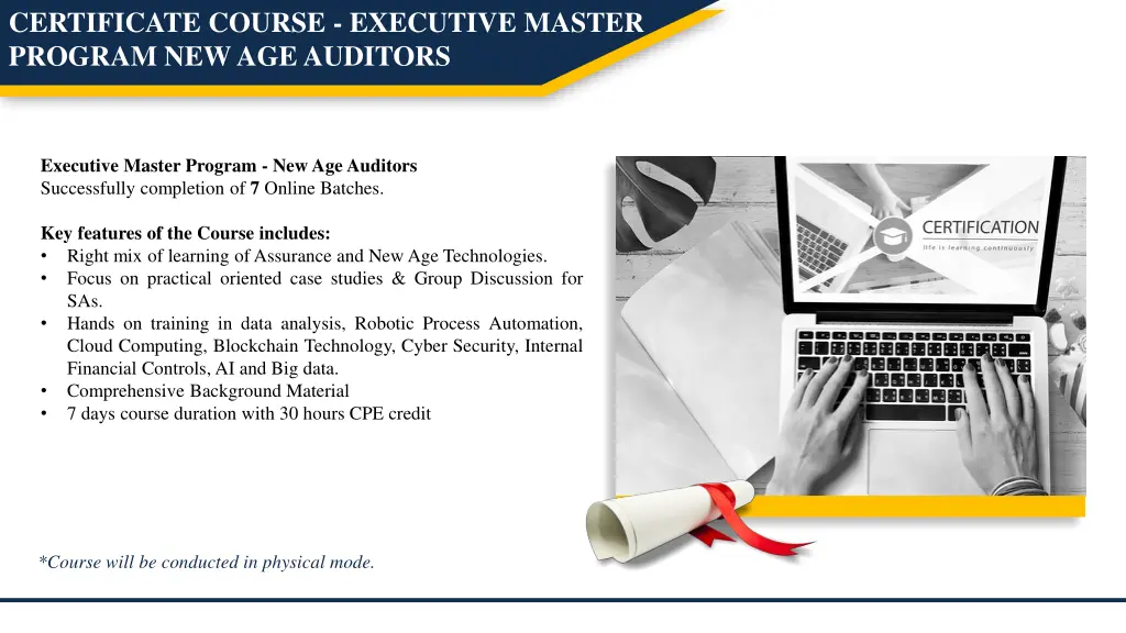 certificate course executive master program