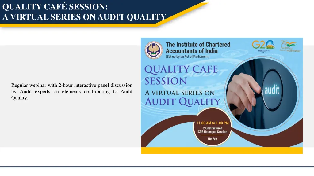 quality caf session a virtual series on audit