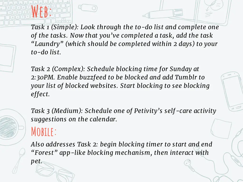 web task 1 simple look through the to do list