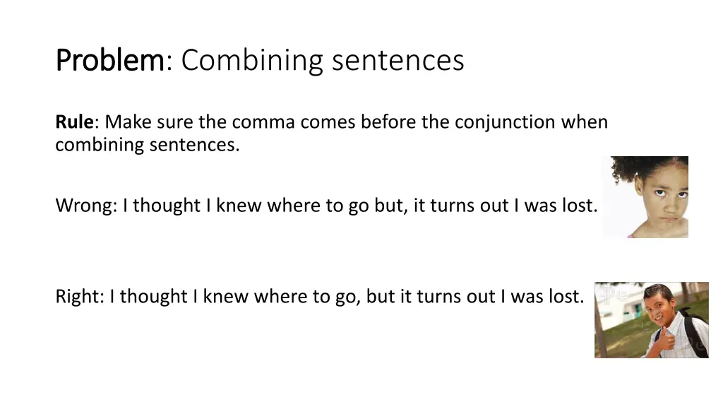 problem problem combining sentences