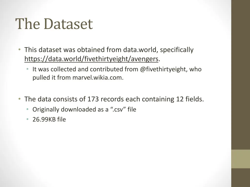 the dataset