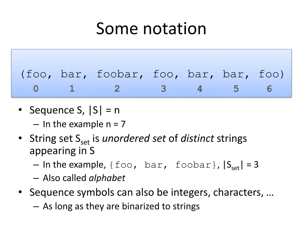 some notation