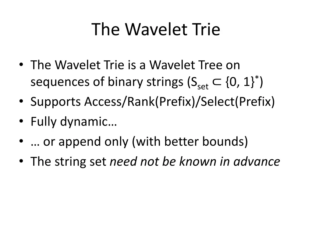 the wavelet trie