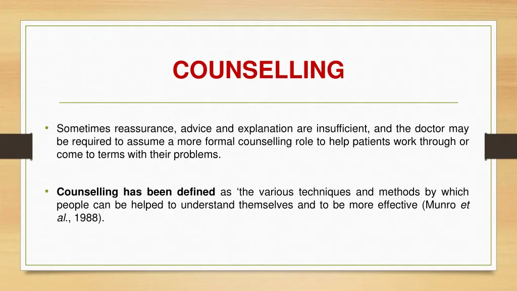 counselling