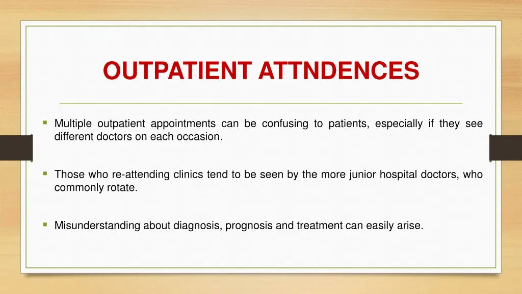 outpatient attndences