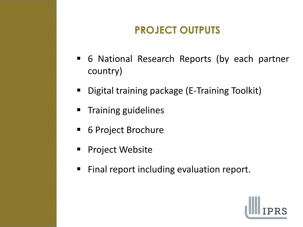 project outputs 1