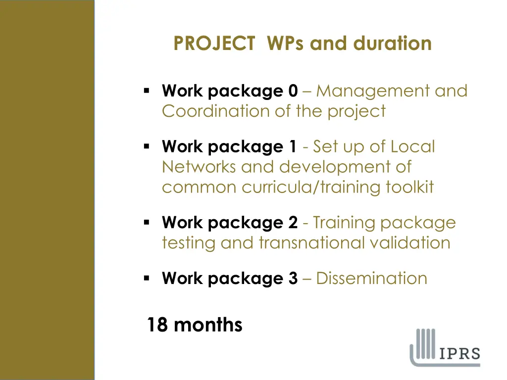 project wps and duration