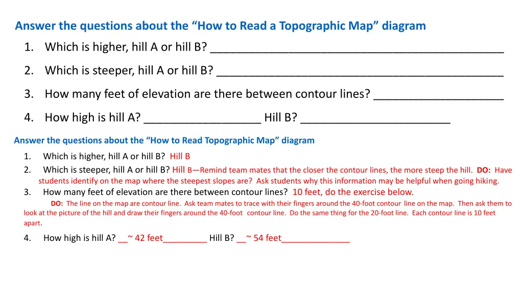 answer the questions about the how to read