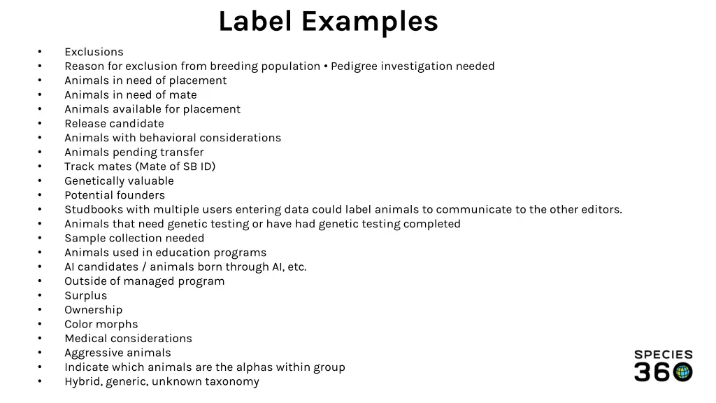 label examples