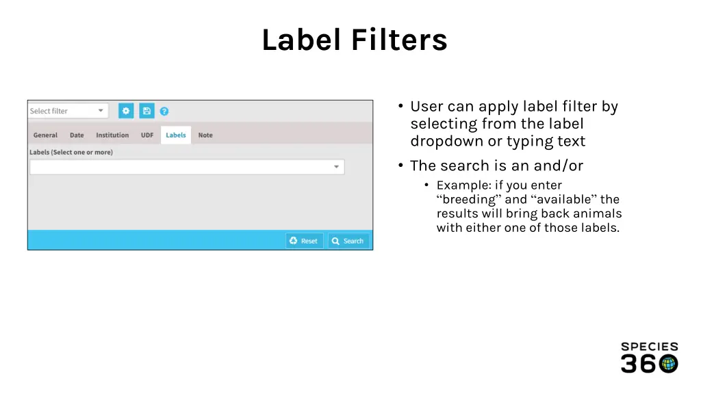 label filters