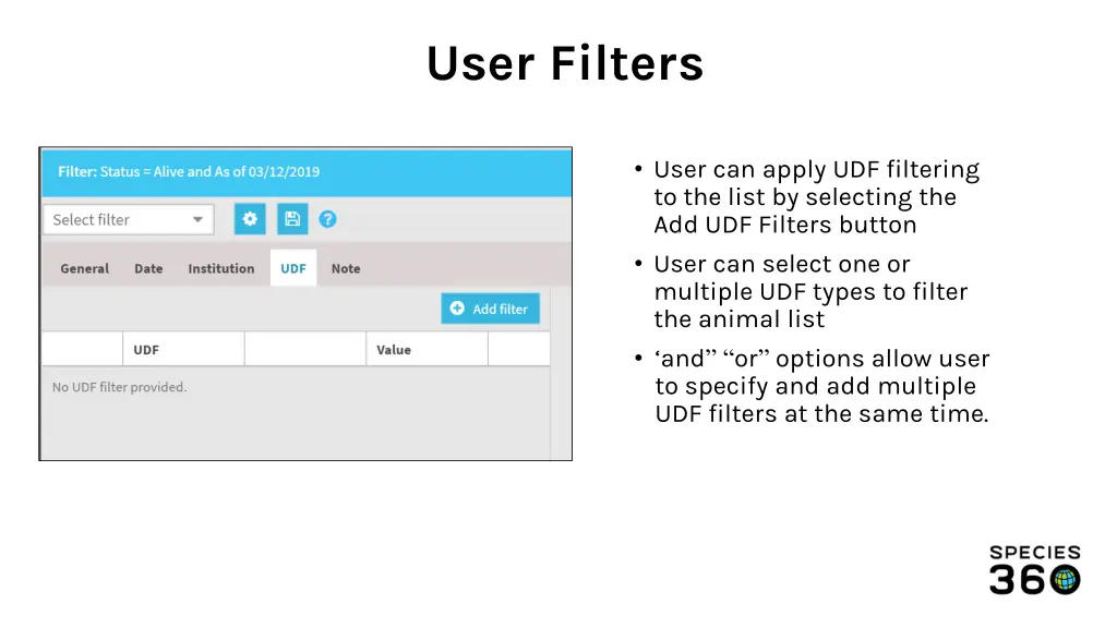 user filters