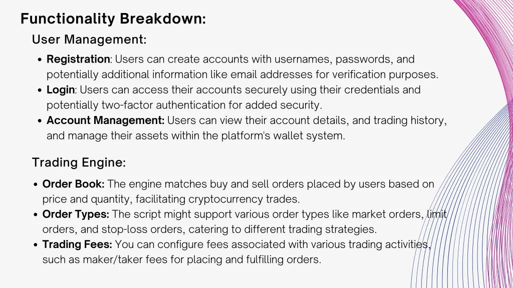 functionality breakdown