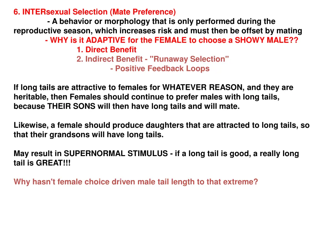 6 intersexual selection mate preference 14