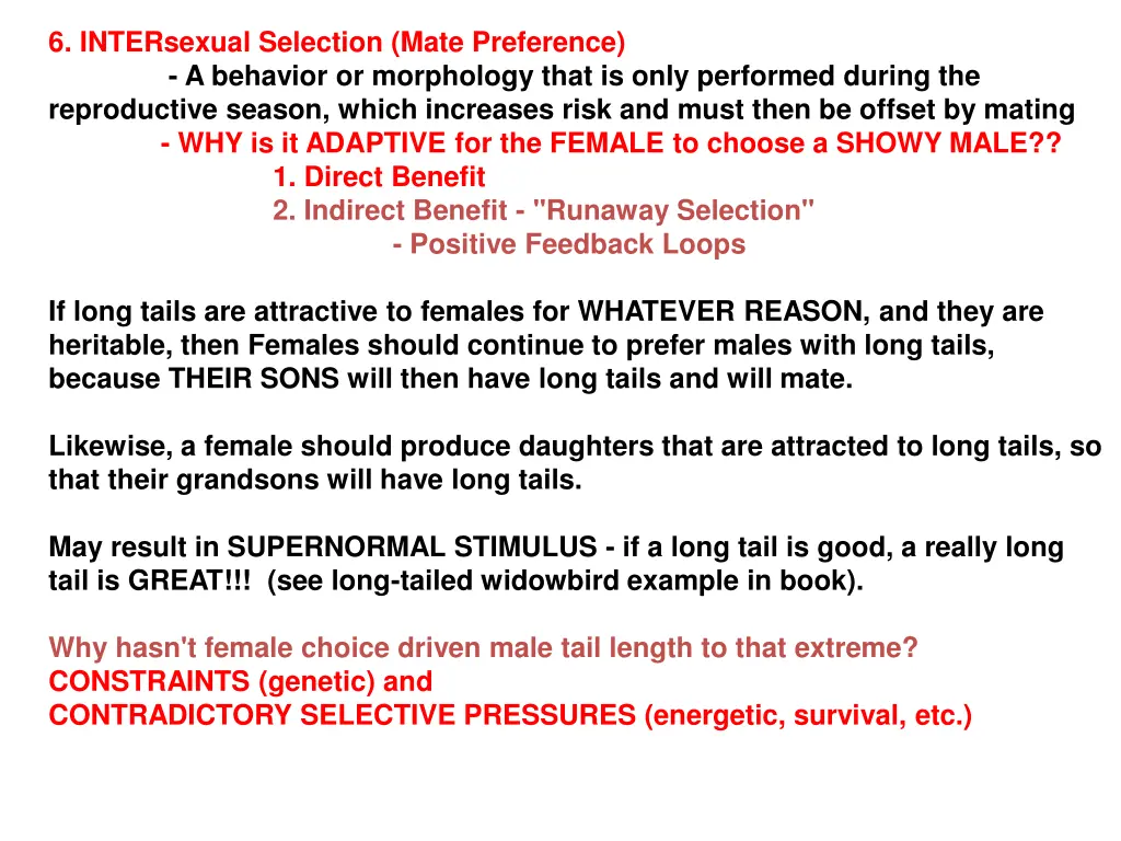 6 intersexual selection mate preference 15