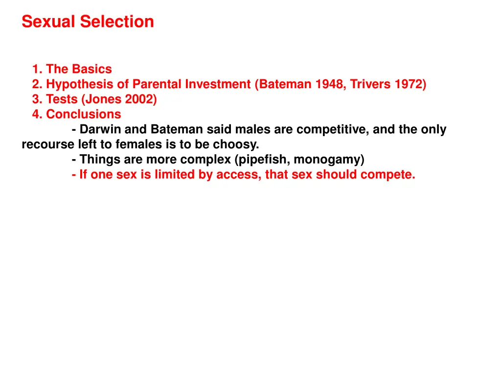 sexual selection not really a level 17