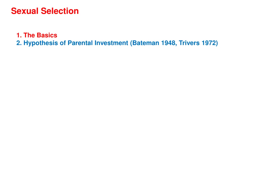 sexual selection not really a level 5