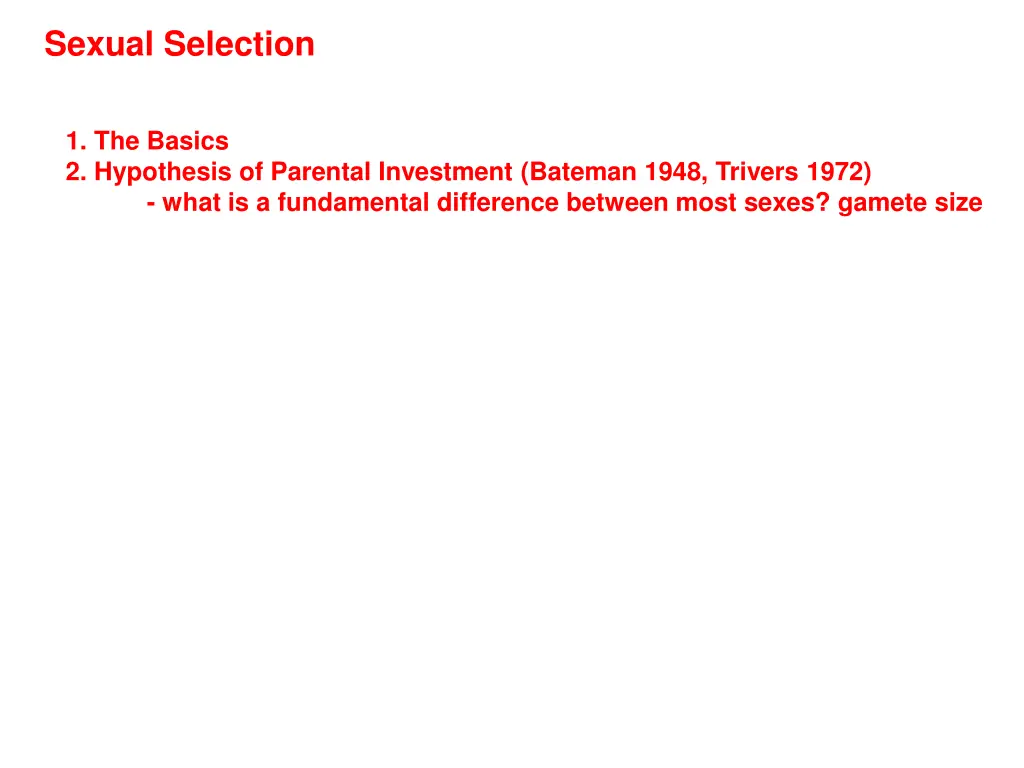 sexual selection not really a level 6