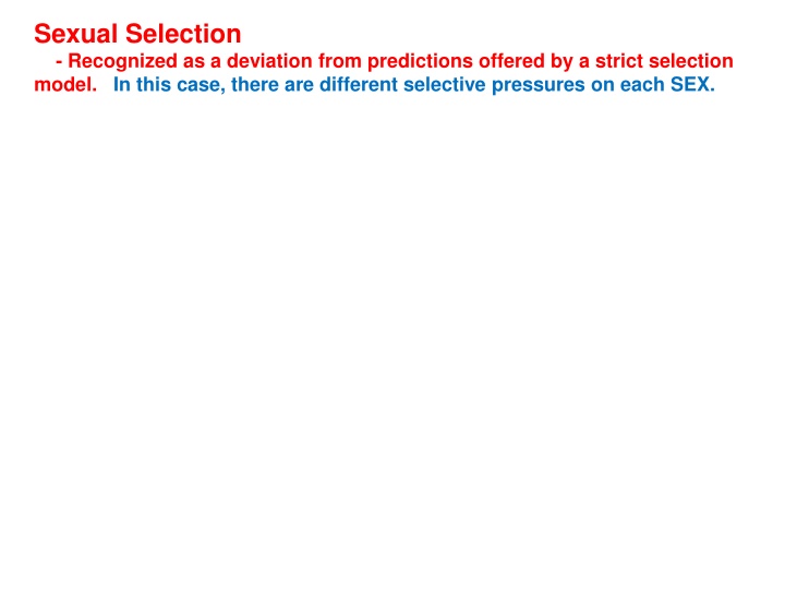 sexual selection recognized as a deviation from