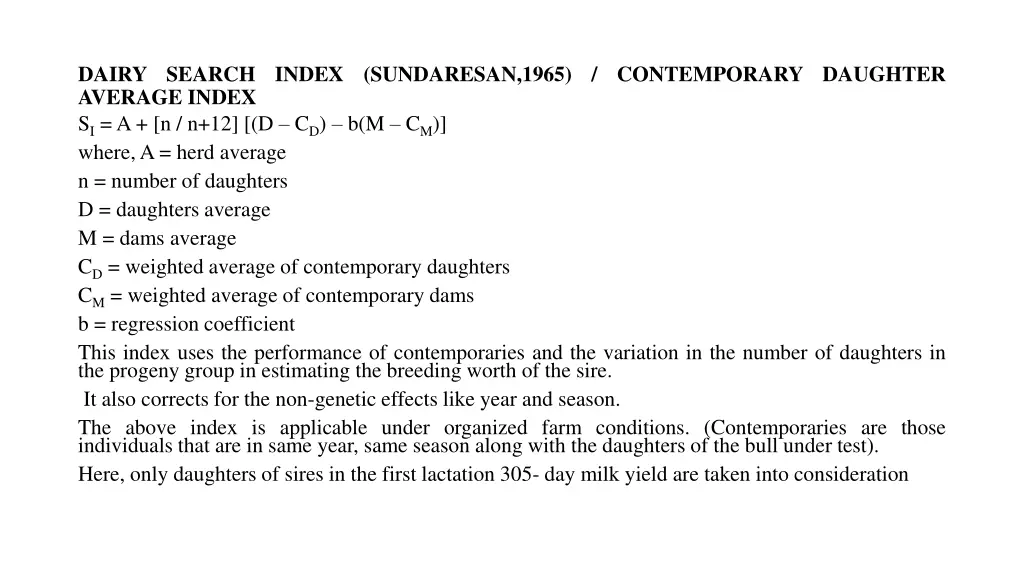 dairy search index sundaresan 1965 contemporary