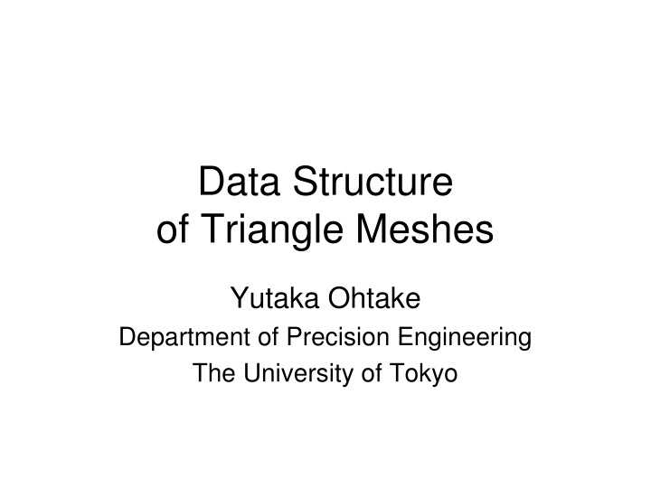 data structure of triangle meshes